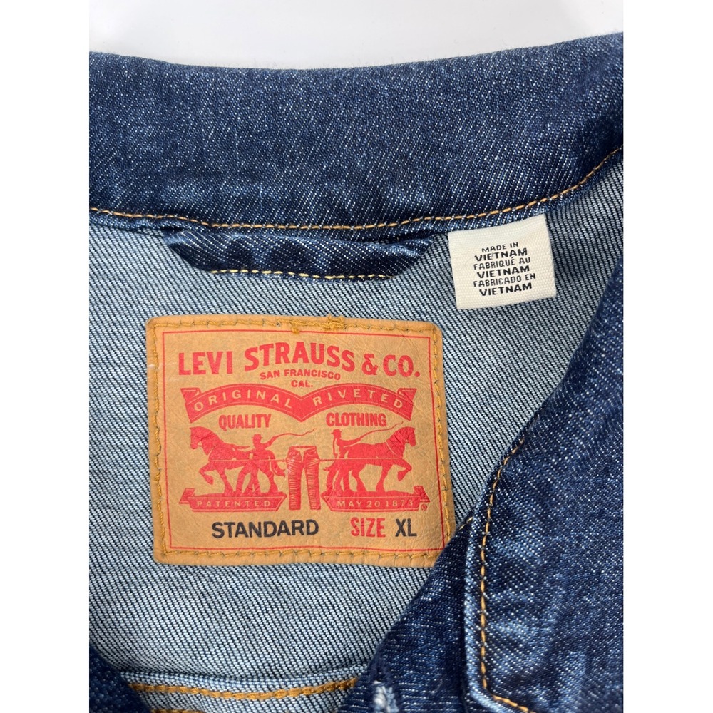 Levi's Trucker Jacket Mens XL Dark Indigo Blue Denim Standard Fit 72334-2761 - Picture 3 of 9